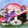 Cat With Flower Hat Animals Paint By Numbers