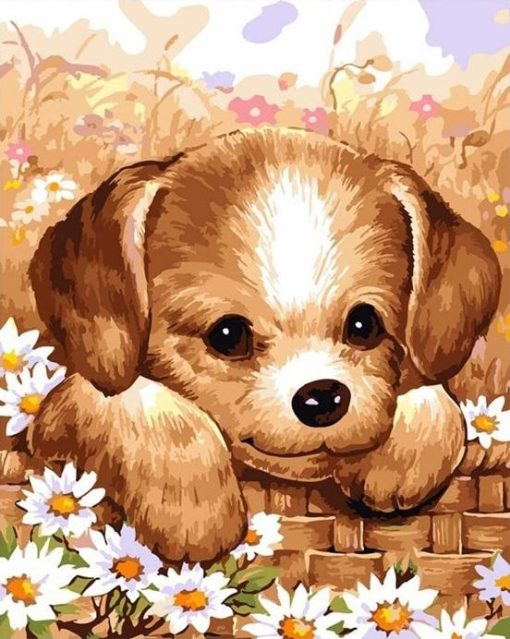 Cute Puppy paint by numbers