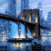 Dark Blue Brooklyn Bridge  Cities Paint By Numbers