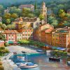 Italian Village Harbour paint by numbers