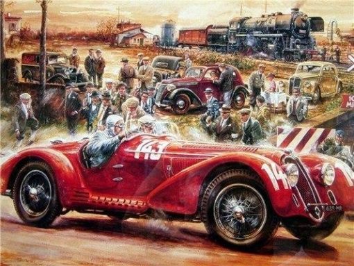 Old Car Racing paint by numbers