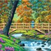 Wooden Bridge Forest Landscape Paint By Numbers