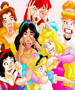 Funny Disney Princesses paint by numbers