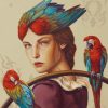 macaw girl art paint by numbers