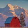 Montana Mountains And Barn paint by numbers