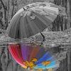 Umbrella Water reflection paint by numbers