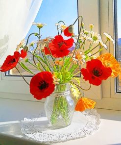 Daisies In A Vase paint by numbers