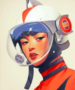 Korean Astronaut Girl paint by numbers