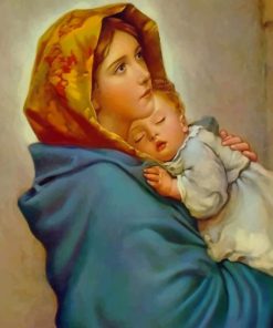 Mother Mary And Jesus paint by numbers