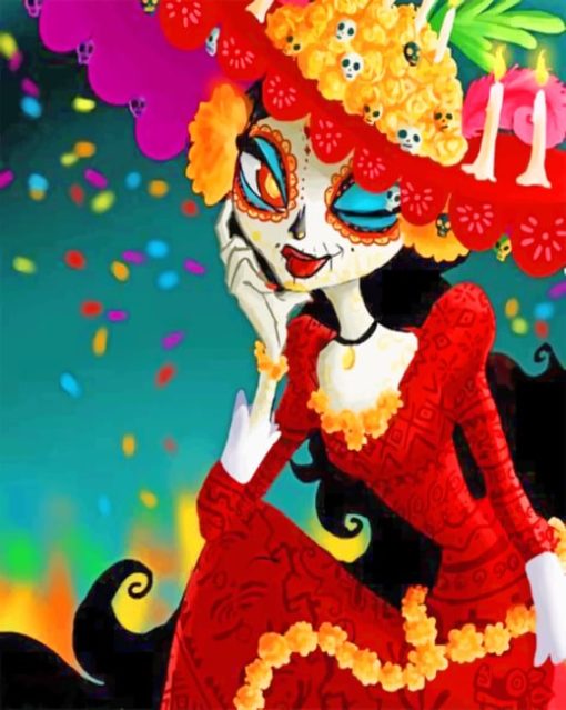 Sugar Skull Woman paint by numbers