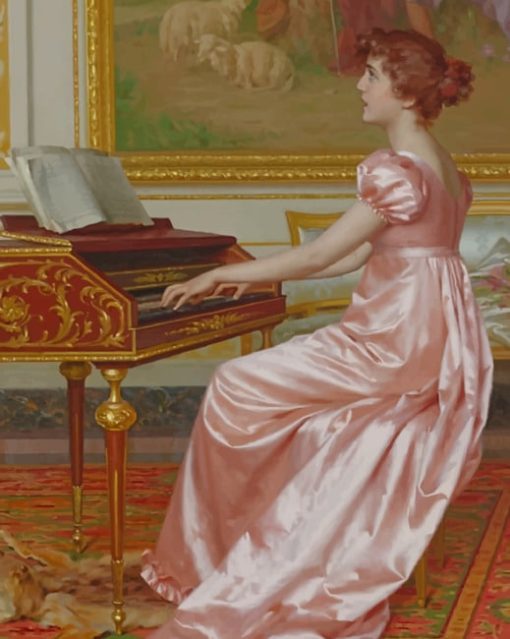 Woman Playing Piano Paint by numbers