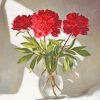 Red Peonies in Glass paint by number