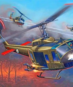 War Helicopters paint by numbers