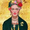 Frida With Flowers And Butterflies Paint by numbers