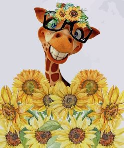 Sunflowers Giraffe paint by number