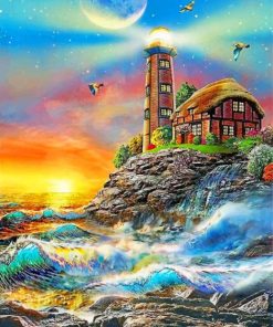 Aesthetic Lighthouse paint by numbers