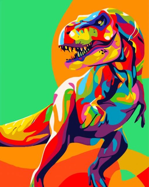 Colorful Dinosaur Paint by numbers