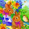 Rabbits And Bird Paint by numbers