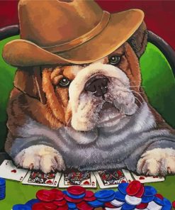 Gambling Dog Paint by numbers