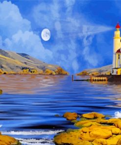 Moonlight Lighthouse Paint by numbers