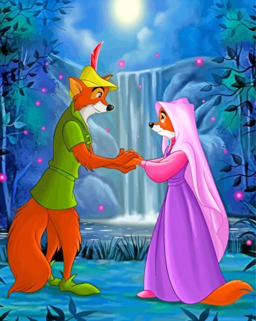 Disney Lady Marian And Robin Hood Paint by numbers