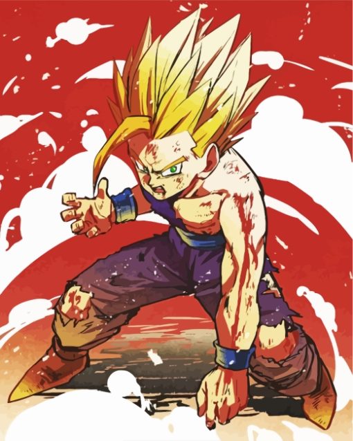 Dragon Ball Gohan Illustration Paint by numbers