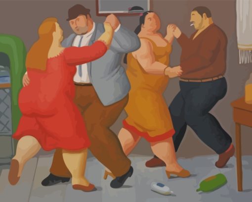 Fat Couples Dancing Paint by numbers