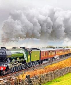 Flying Scotsman Steam Train paint by numbers