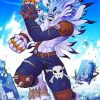 Weregarurumon Anime Character Paint by numbers