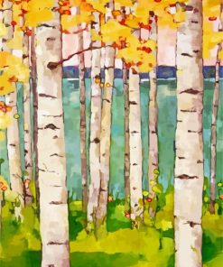 Birch Trees paint by numbers