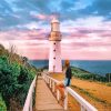 Girl In Cape Otway Lightstation Paint by number