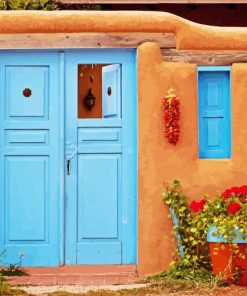 Adobe House Door paint by numbers