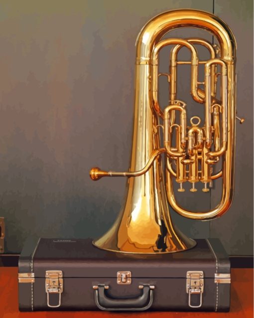 Vintage Tuba Art paint by numbers