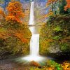 Autumn Multnomah Falls paint by numbers