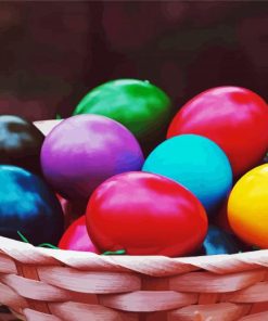 Basket Of Colorful Chicken Eggs paint by numbers