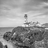 Black And White Fanad Head Lighthouse paint by numbers