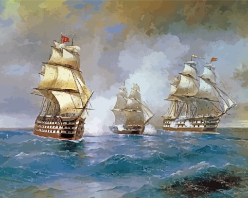 Brig Mercury Attacked By Ivan Aivazovsky paint by numbers