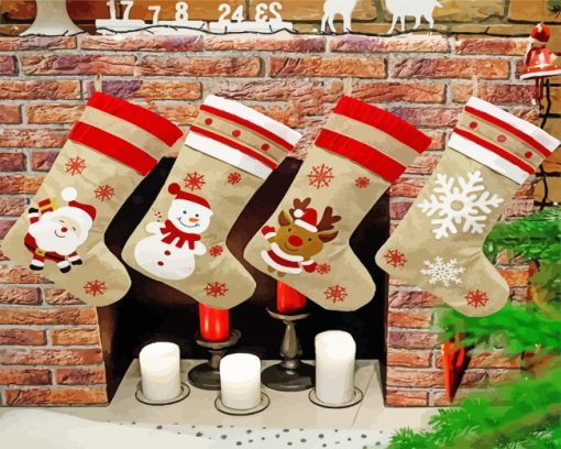 Christmas Stockings Decoration paint by numbers