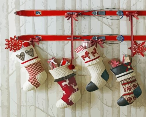 Christmas Stockings Gifts paint by numbers