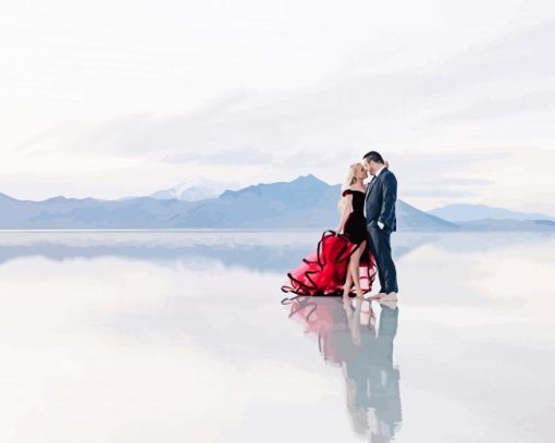 Couple In Bonneville Salt Flats paint by numbers