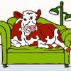 Cow In A Sofa paint by numbers