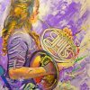 Girl Playing Tuba Art paint by numbers