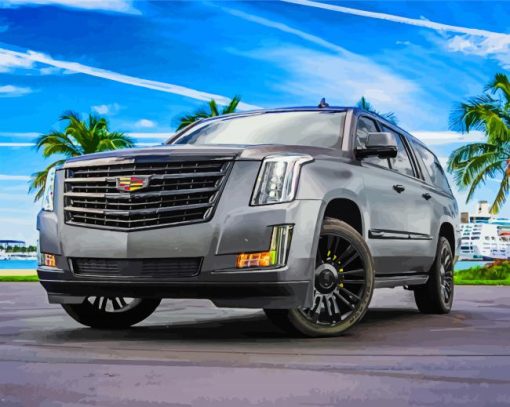 Grey Cadillac Escalade paint by numbers