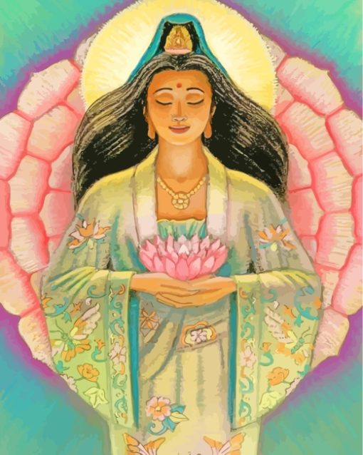 Kuan Yin Asian Godess paint by numbers