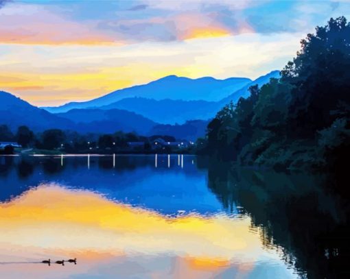 Lake Junaluska Landscape paint by numbers