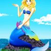 Mermaid On Rock Cartoon paint by numbers