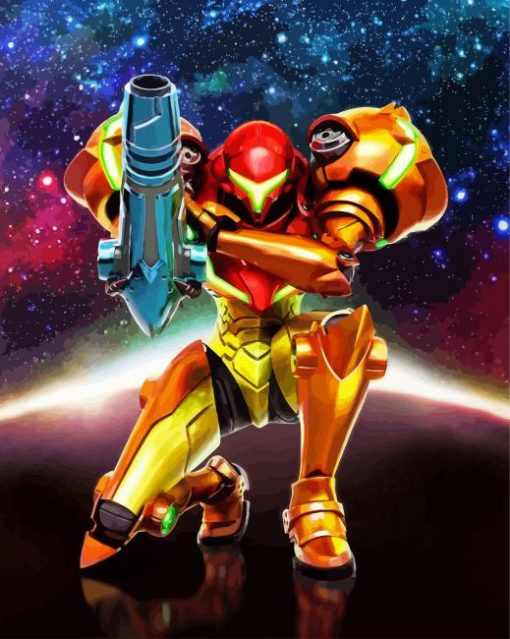 Metroid Galaxy paint by numbers