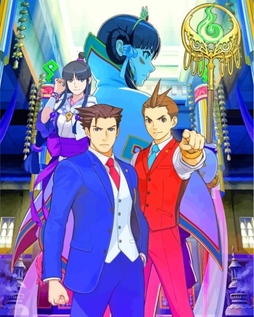 Phoenix Wright Ace Attorney Characters paint by numbers