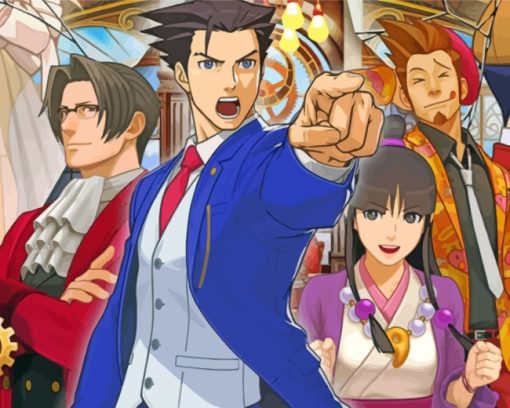 Phoenix Wright Ace Attorney Game Characters paint by numbers