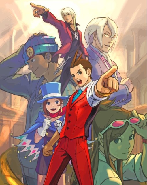 Phoenix Wright Ace Attorney Game paint by numbers